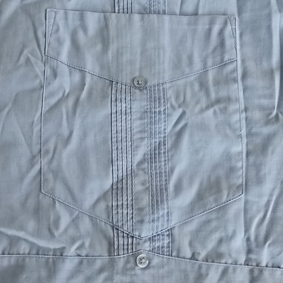 Romani Light Blue Short-Sleeve Button-Up Shirt - 2X - Picture 4 of 5